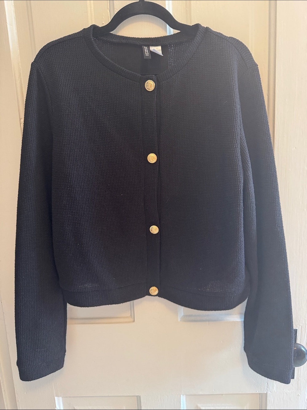 H&M // Black Knit Cardigan with Gold Buttons